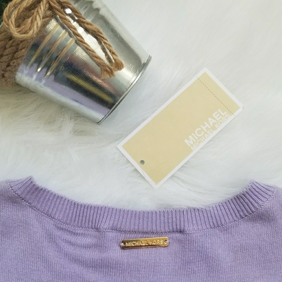 ***SOLD***Michael Kors LilacCold Shoulder Sweater - Picture 3 of 4